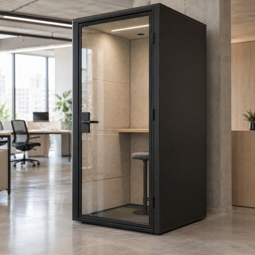 Cabina acústica cerrada con paneles de fieltro (imagen orientativa)